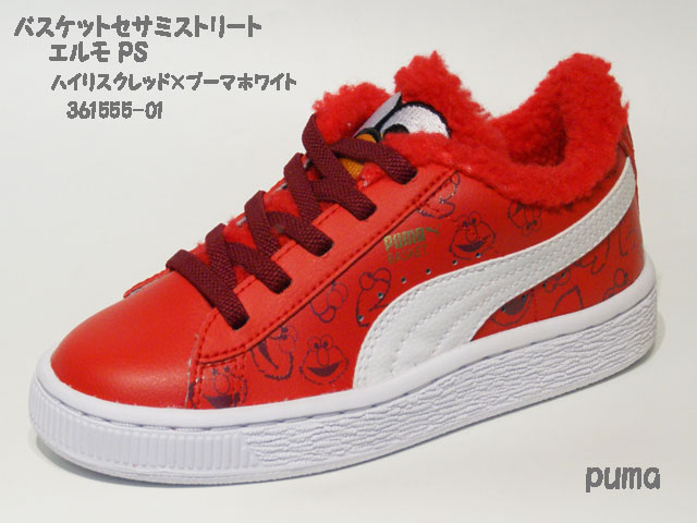 プーマ キッズ スニーカー Puma バスケットセサミストリート エルモ Ps ハイリスクレッド プーマホワイト